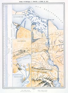 Mapa do Canal de Suez, c.1870